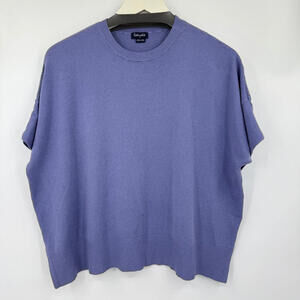 Women's Splendid Fine Gauge Short Sleeve Crew Periwinkle Purple Sweater Medium